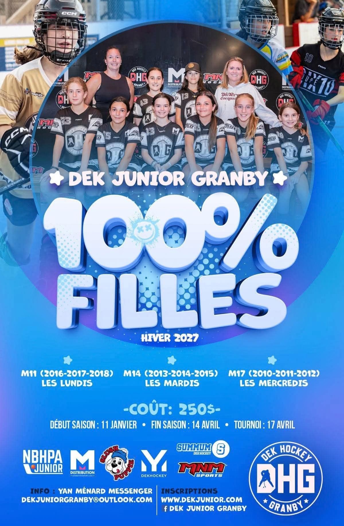 Affiche Junior · 100 % filles · Hiver 2027
